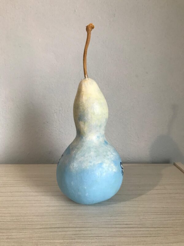 Mavi Çiçek Figürlü Kabak - Görsel 2